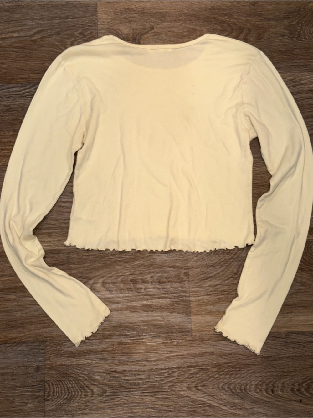 Truly Madly Deeply Cream Long-Sleeve Crop Top with Angel Graphic - Picture 2 of 3